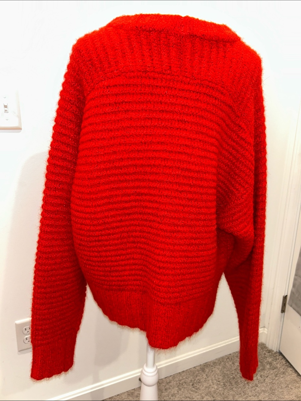 Pistola Adina Everyday Waffle Knit Raglan Sweater in Rouge, Size Large - Picture 6 of 8